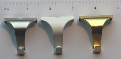 STAS moulding hooks white, chrome / natural aluminium and gold / brass